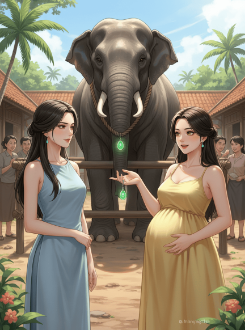 Viên Ngọc Bích Xanh Trên Cổ Voi