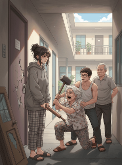 Hàng Xóm Tâm Thần Livestream Đập Cửa