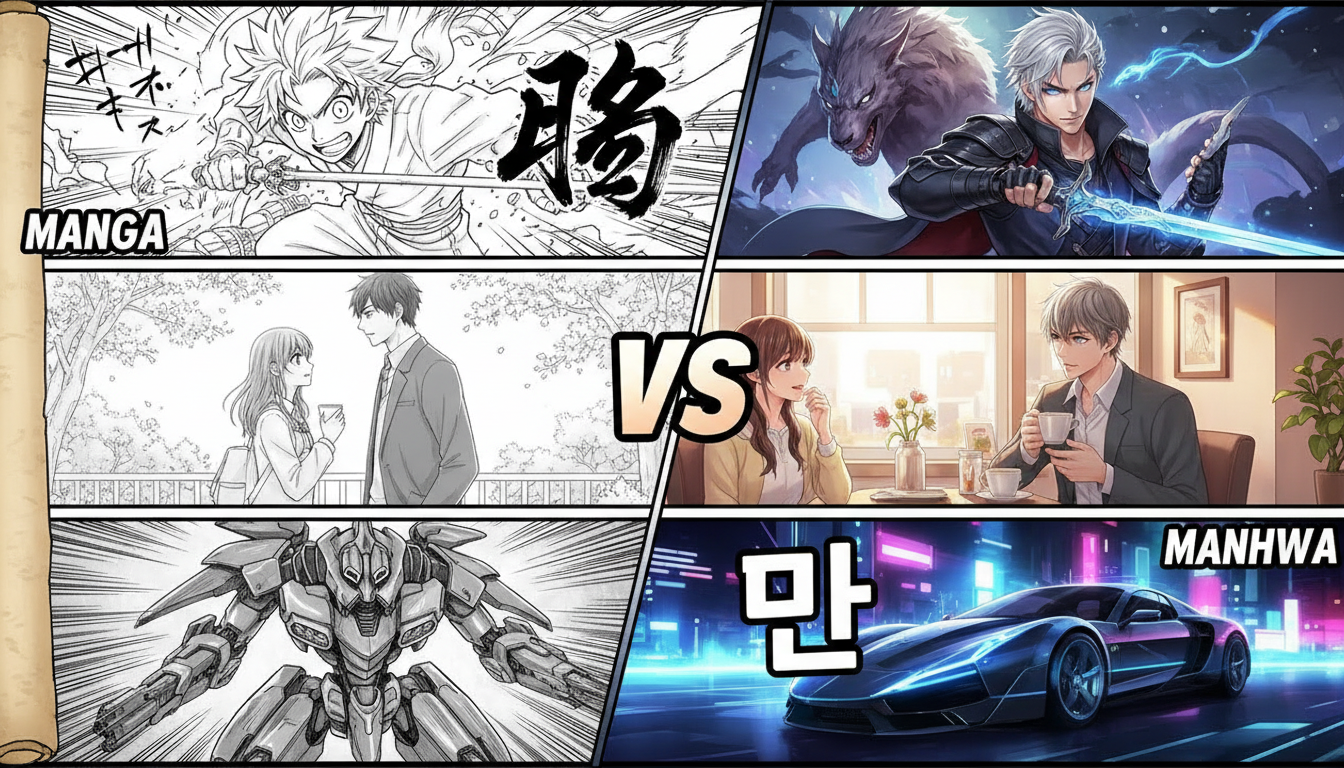Ảnh so sánh Manga và Manhwa - Truyện tranh: Khám phá sự khác biệt lớn giữa Manga và Manhwa